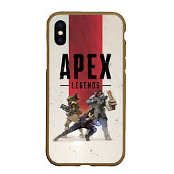Чехол iPhone XS Max матовый Apex Legends, цвет: 3D-коричневый