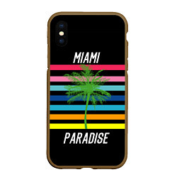 Чехол iPhone XS Max матовый Miami Paradise, цвет: 3D-коричневый