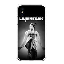 Чехол iPhone XS Max матовый Linkin Park: Bennington, цвет: 3D-белый