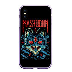 Чехол iPhone XS Max матовый Mastodon: Demonic Cat, цвет: 3D-светло-сиреневый