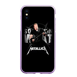 Чехол iPhone XS Max матовый Metallica black, цвет: 3D-сиреневый