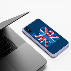 Чехол iPhone XS Max матовый London: Great Britain, цвет: 3D-светло-сиреневый — фото 2
