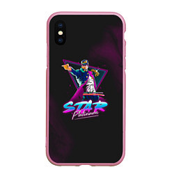 Чехол iPhone XS Max матовый JoJo: Star Platinum, цвет: 3D-розовый