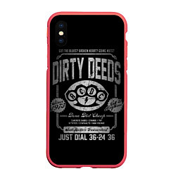 Чехол iPhone XS Max матовый AC/DC: Dirty Deeds, цвет: 3D-красный