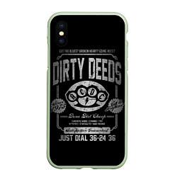 Чехол iPhone XS Max матовый AC/DC: Dirty Deeds, цвет: 3D-салатовый