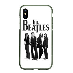 Чехол iPhone XS Max матовый The Beatles: White Side, цвет: 3D-темно-зеленый