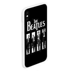 Чехол iPhone XS Max матовый The Beatles: Black Side, цвет: 3D-белый — фото 2