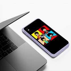 Чехол iPhone XS Max матовый The Beatles: Pop Art, цвет: 3D-светло-сиреневый — фото 2