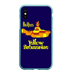 Чехол iPhone XS Max матовый The Beatles: Yellow Submarine, цвет: 3D-мятный