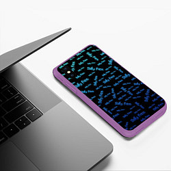 Чехол iPhone XS Max матовый Sally Face: Blue Pattern, цвет: 3D-фиолетовый — фото 2