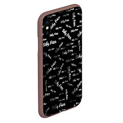 Чехол iPhone XS Max матовый Sally Face: Black Pattern, цвет: 3D-коричневый — фото 2