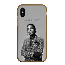 Чехол iPhone XS Max матовый ASAP Rocky: Grey Fashion, цвет: 3D-коричневый