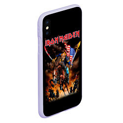 Чехол iPhone XS Max матовый Iron Maiden: USA Warriors, цвет: 3D-светло-сиреневый — фото 2