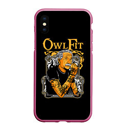 Чехол iPhone XS Max матовый Owl Fit, цвет: 3D-малиновый