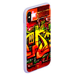 Чехол iPhone XS Max матовый Red Graffiti, цвет: 3D-светло-сиреневый — фото 2