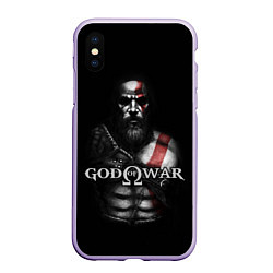 Чехол iPhone XS Max матовый God of War, цвет: 3D-светло-сиреневый