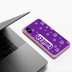 Чехол iPhone XS Max матовый Twitch TV, цвет: 3D-розовый — фото 2