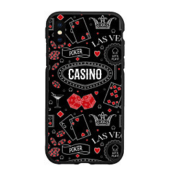 Чехол iPhone XS Max матовый Casino, цвет: 3D-черный