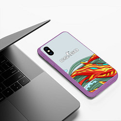 Чехол iPhone XS Max матовый CS:GO Fish, цвет: 3D-фиолетовый — фото 2