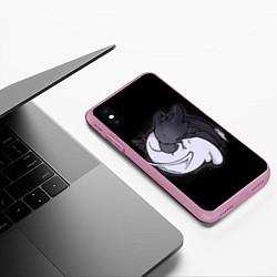 Чехол iPhone XS Max матовый Night Fury: Yin Yang, цвет: 3D-розовый — фото 2
