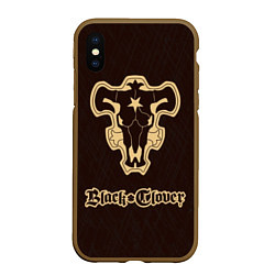 Чехол iPhone XS Max матовый Black Clover, цвет: 3D-коричневый