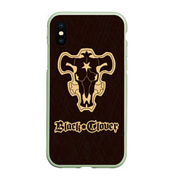 Чехол iPhone XS Max матовый Black Clover, цвет: 3D-салатовый