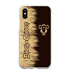 Чехол iPhone XS Max матовый Black Clover, цвет: 3D-белый