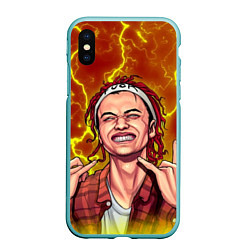 Чехол iPhone XS Max матовый Gone Fludd art 2, цвет: 3D-мятный