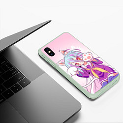 Чехол iPhone XS Max матовый No Game No Life, цвет: 3D-салатовый — фото 2