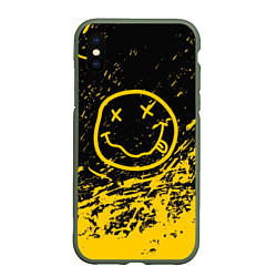 Чехол iPhone XS Max матовый NIRVANA, цвет: 3D-темно-зеленый