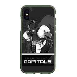 Чехол iPhone XS Max матовый Washington Capitals: Mono, цвет: 3D-темно-зеленый