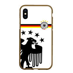 Чехол iPhone XS Max матовый Сборная Германии, цвет: 3D-коричневый