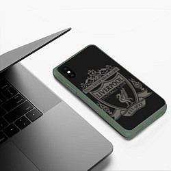 Чехол iPhone XS Max матовый Liverpool - Classic Est 1892, цвет: 3D-темно-зеленый — фото 2