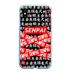 Чехол iPhone XS Max матовый SENPAI, цвет: 3D-голубой