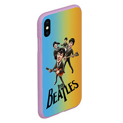 Чехол iPhone XS Max матовый The Beatles - world legend, цвет: 3D-сиреневый — фото 2