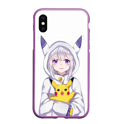 Чехол iPhone XS Max матовый My Pika, цвет: 3D-фиолетовый