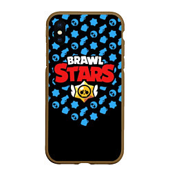 Чехол iPhone XS Max матовый Brawl Stars, цвет: 3D-коричневый