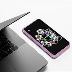 Чехол iPhone XS Max матовый Undertale, цвет: 3D-сиреневый — фото 2