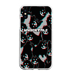 Чехол iPhone XS Max матовый Undertale, цвет: 3D-белый