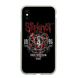 Чехол iPhone XS Max матовый Slipknot 1995, цвет: 3D-салатовый