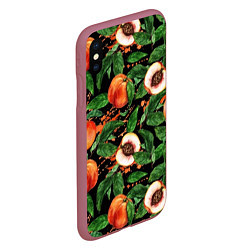 Чехол iPhone XS Max матовый Персики, цвет: 3D-малиновый — фото 2