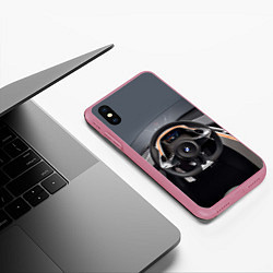 Чехол iPhone XS Max матовый BMW - salon, цвет: 3D-малиновый — фото 2