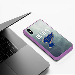 Чехол iPhone XS Max матовый St Louis Blues, цвет: 3D-фиолетовый — фото 2
