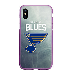 Чехол iPhone XS Max матовый St Louis Blues, цвет: 3D-фиолетовый