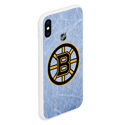 Чехол iPhone XS Max матовый Boston Bruins: Hot Ice, цвет: 3D-белый — фото 2