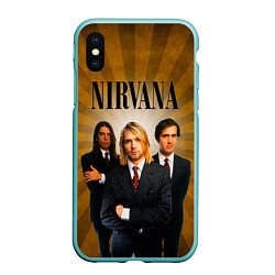 Чехол iPhone XS Max матовый Nirvana, цвет: 3D-мятный