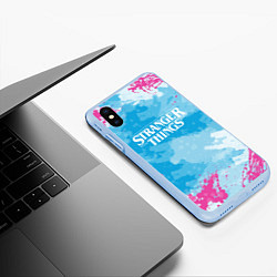Чехол iPhone XS Max матовый STRANGER THINGS, цвет: 3D-голубой — фото 2