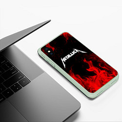 Чехол iPhone XS Max матовый METALLICA НА СПИНЕ, цвет: 3D-салатовый — фото 2