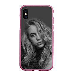 Чехол iPhone XS Max матовый BILLIE EILISH, цвет: 3D-малиновый