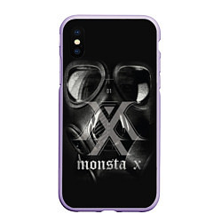 Чехол iPhone XS Max матовый Monsta X, цвет: 3D-светло-сиреневый